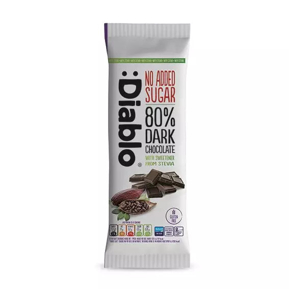 Diablo dark chocolate no added sugar 80% 75 g