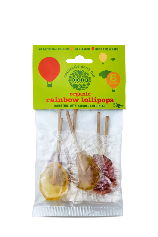 Biona rainbow lollipops 6 stk