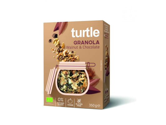 Turtle granola m/valnøtter og sjokolade