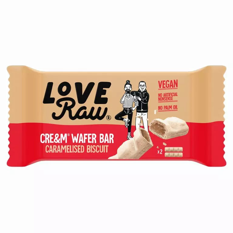 Love Raw cre&m filled wafer bar caramelised biscuit 45 g