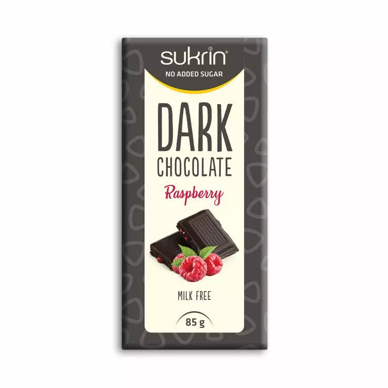 Sukrin mørk sjokolade bringebær 85g